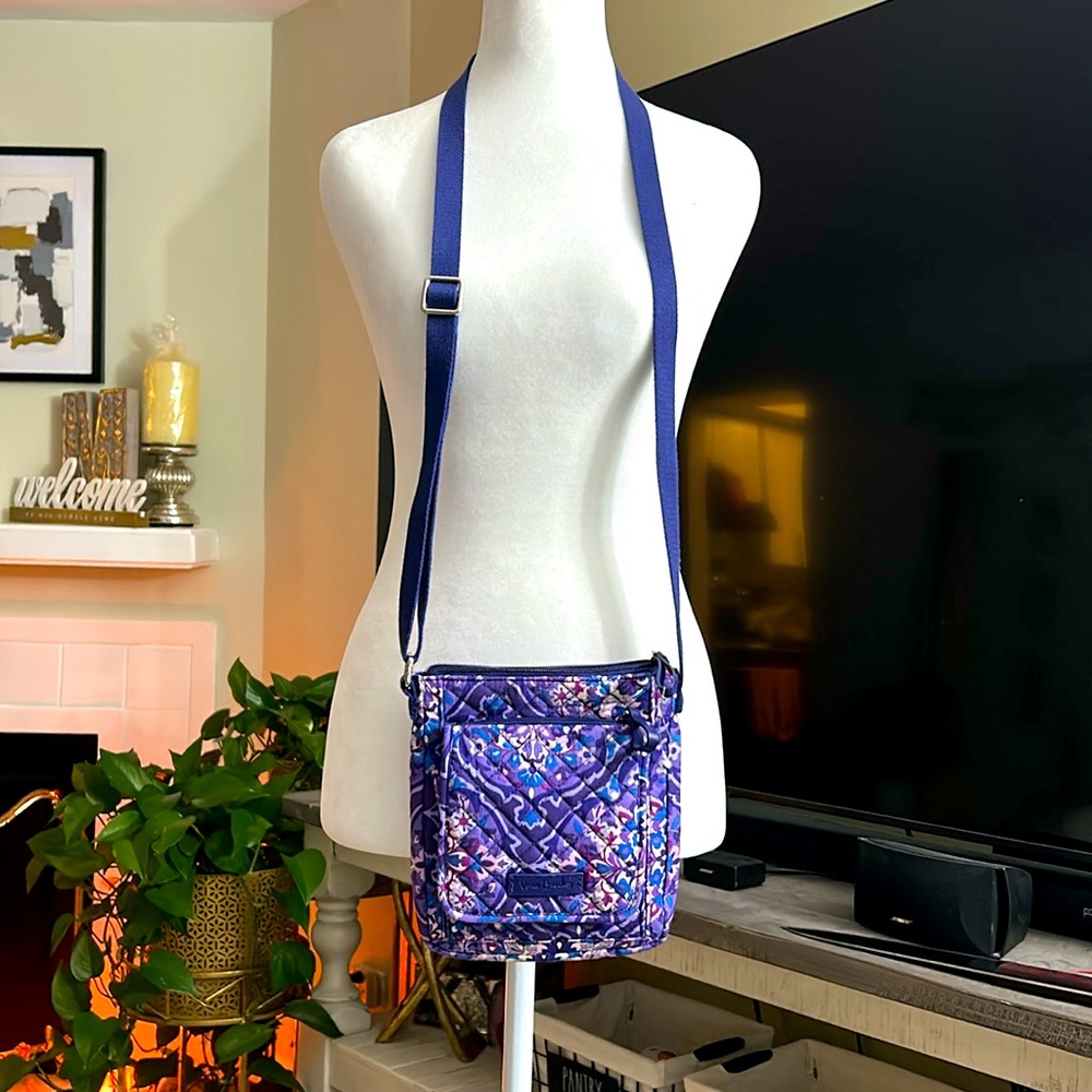Vera Bradley Navy and Purple Floral Pouch